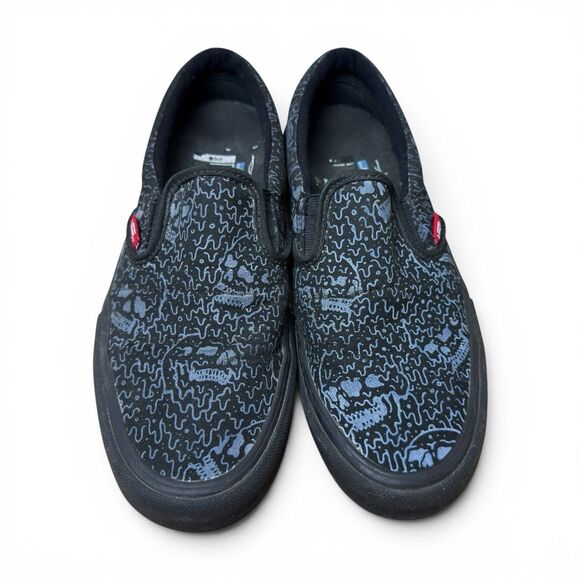 Sketchy Tank x Vans Slip-On Shoes Mens 8 Pro Black Reflective Skateboard Skulls main image 7